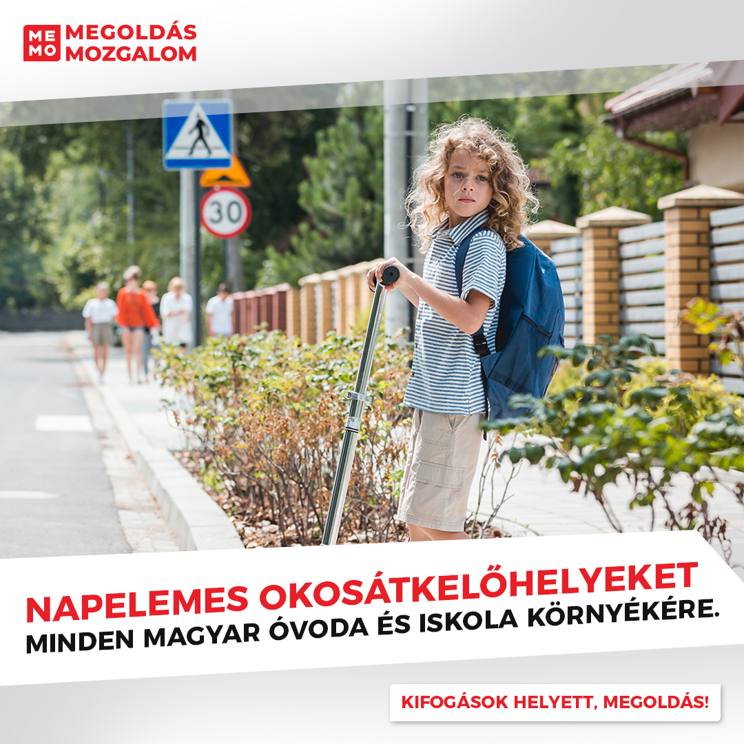 Napelemes okosátkelőhelyeket minden magyar óvoda és iskola környékére.